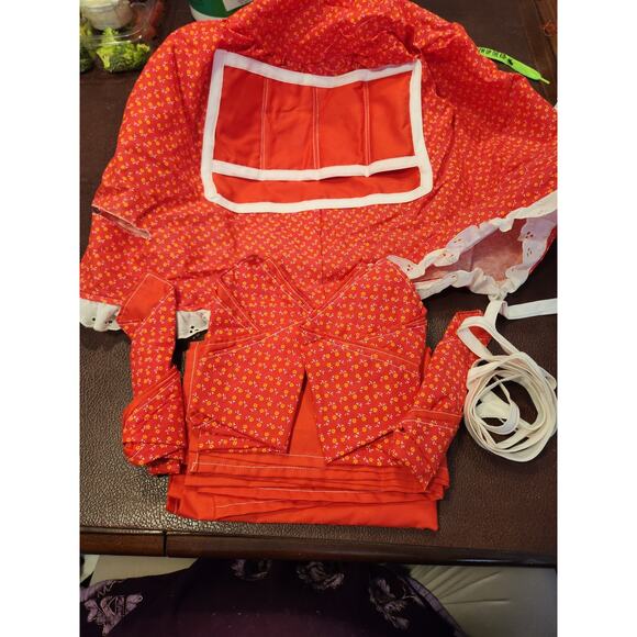 Handmade Picnic Basket Liner w/Cloth Napkins and 84x32 Tablecloth 10" bottom - Picture 2 of 10